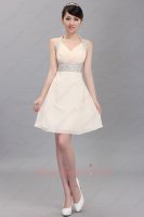 Special Price Beaded Halter Girlish Homecoming Short Dress By Champagne Chiffon