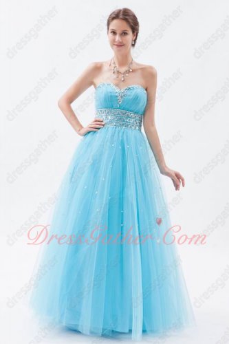 Flattering Aqua Blue Soft Tulle Little Puffy Evening Dress UK