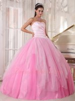 Lovely Pink Girls Prefer Color Tulle NM Quinceanera Ball Gown Simple But Beautiful