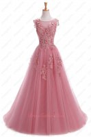 Flattering Dark Rose Pink Brush Train Carnival Formal Evening Dress Boutique Online