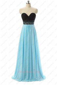 Sweetheart Neck Black Empire Waist Skirt Light Aqua Vocal Accompaniment Dress