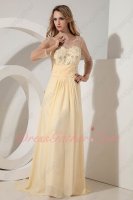 Sheer Tulle Scoop Beaded Daffodil Yellow Mother Evening Party Gowns Long Sleeves
