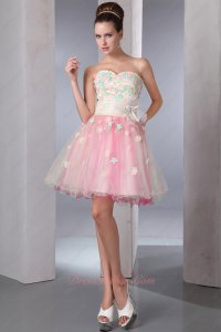 Favorable Colorful Tutu Short Homecoming Prom Gowns Colorized Flowers Intersperse