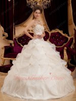Ivory Mesh Pick-up Bubble V-Shaped Waistline Quinceanera Gown as Gift