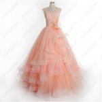 Bateau Neck Brisk Blush Puffy Host Prom Dress With Elastic Warped Hemline