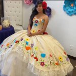 Pretty Lace and Embroidery Sparkle Tulle Charro Quinceanera Dress Gift