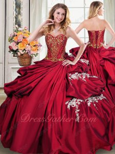 Floor Length Bubble Cake Quince Ball Gown Light Wine Red With Gold Consult Get Coupon