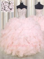Blush Pink Sweetheart Lines Bodice Junior Quinceanera Celebrity Ball Gown Online Cheap