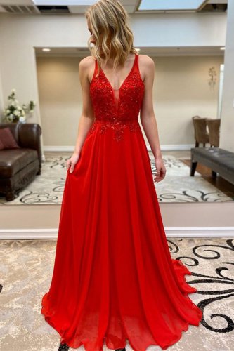 Flattering Sharp Red Brush Train Prom Masque Party Dress Sexy Back