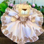 Sweetheart Long Sleeves Appliqued Beading Bear Quinceanera Dress Souvenir