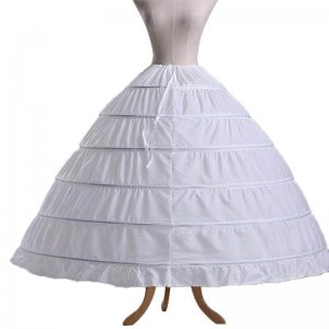 6 Steel Hoops Petticoat Jupon Tarlatan Crinoline Underskirt Slips Make Dress Puffy Ball Gown Accessories