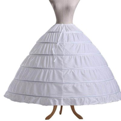 6 Steel Hoops Petticoat Jupon Tarlatan Crinoline Underskirt Slips Make Dress Puffy Ball Gown Accessories