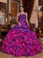 Dichromatic Satin Front Purple Reverse Side Fuchsia/Meganta Different Quinceanera Gown