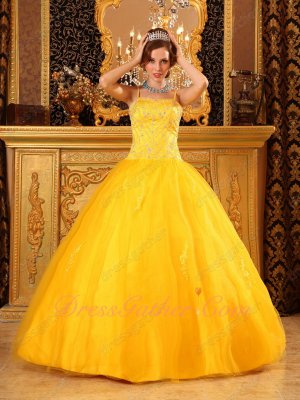 canary yellow ball gowns