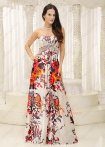 Printed Pattern Fabric A-line Different Unmatched Wine Party Formal Gowns Discount