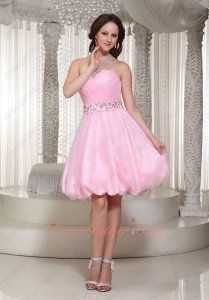 Lovely Strapless Beaded Girdle Baby Pink Pettiskirt Graduation Prom Gown Good Review