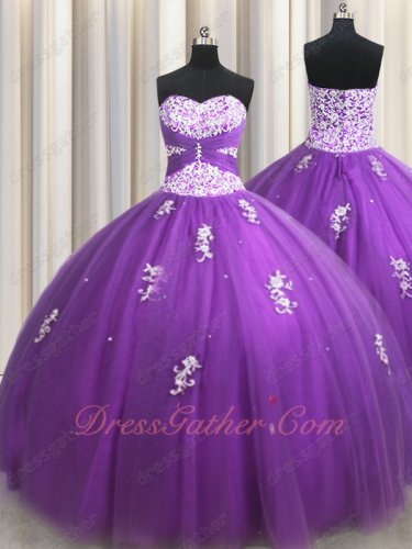 Dark Orchid Regency Multilayers Tulle Quinceanera Ball Gown Teenage Girl Runway Pageant
