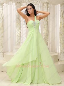Single Strap Fresh Pale Mint Green Chiffon Current Formal Gowns Carnival