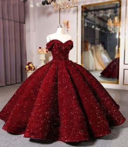 Sparkling Lapel V Neckline Box Pleated Ball Gown For 15th Quinceanera Wear