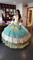 Flouncing Off Shoulder Charro Horse Head Embroidery Western Quinceanera Dress Affordable