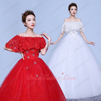 Lace Falbala Off Shoulder Sparkling Sequin Inside Military Ball Gown Boutique
