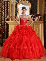 Stage Opera Applique Custom Make Red Quinceanera Dress Wholesale Price