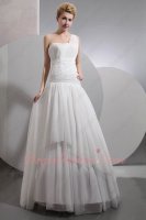 Fishbone Dropped Blouse One Strap Ivory Gauze Little Puffy Lady Prom Ball Gown