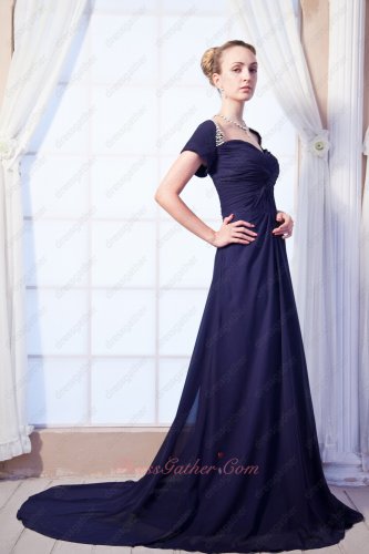 Steelblue/Navy Decent Short Sleeves Prom/Evening Dress Women Clothing