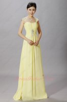 Delicate Cap Sleeves Floor Length Daffodil Chiffon Chorus Performance Dress Shop