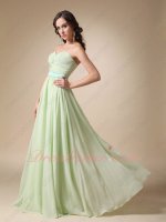 Long Chiffon Jr Bridesmaid Group Dress Attend Wedding Ceremony Mint Green With Ice Blue