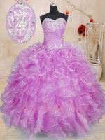 2019 Lilac Waterfall Wavy Ruffles Floor Length Quinceanera Ball Gown Vestido De