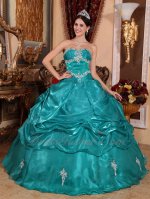 Dark Turquoise Glossy South Korean Organza Amiable Quinceanera Dress Old Fashion