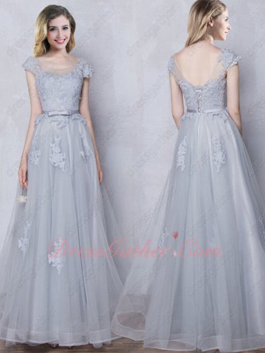 Decent A-line Empire Waist Silver Long Bridal Mama Dress Top Selling