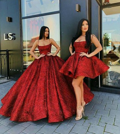 Glitter Lattice Grid Pattern Lace Wine Red Detachable 3 Pieces Quinceanera Dress With Little Skirt