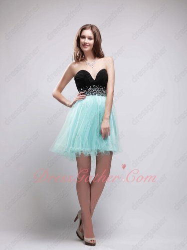 Black Upper Part/Mint Apple Green Tulle Short Prom Dress Demitoilet Supplier Online