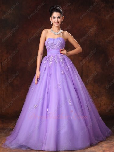 Flat Multilayers Smooth Tulle Lilac Cheap Quinceanera Dress Supplier Online