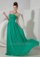 Slender Turquoise Chiffon Bridal Party Girls Bridesmaid Dress Foil the Bride