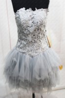 Silver Lace Knee Length Skirt For Dance Wear Cheap