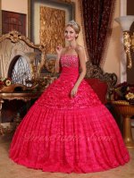 Fuchsia Half Rolled Flowers Fabric Half Flat Lace Quince Military Ball Gown Boutique