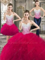 White Basque Fuchsia Tulle Skirt Detachable With Short Skirt Quinceanera Gown Halloween