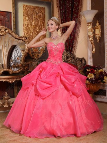 Classical Coral Red Corsets Basque Winter Quinceanera Dress Floor Length Without Train