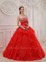 Scarlet Floor Length Not Very Fluffy Military Ball Dress Supplier Online Sale