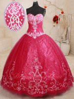 Silver Embroidery Fuchsia Mesh Quinceanera Military Gown Sparkling Sequin Inside Lining