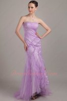 Lilac Soft Tulle Mermaid Package Body Curvy Figure Lady Elegant Formal Gowns