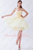 Sweetheart Light Yellow Daffodil Mini Skirt Bridesmaid Dress Free Shipping Under 70