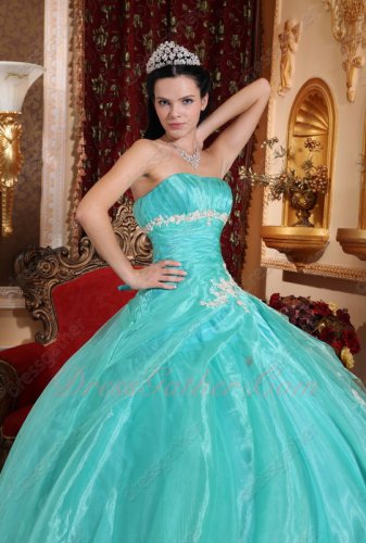 Leisure Floor Length Quince Court Ball Dresses By Apple Green Organza