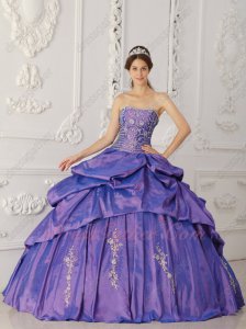 Appliqued Violet Purple Taffeta Special Day/Occasion Ball Dress Wholesale Price