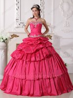 Detachable Two Pieces Ball Gown/Package Short Skirt Hot Pink Quinceanera Gown