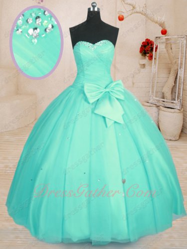 Sweetheart Mint Apple Green Simple Floor Length Mesh Quinceanera Ball Gown Under 180