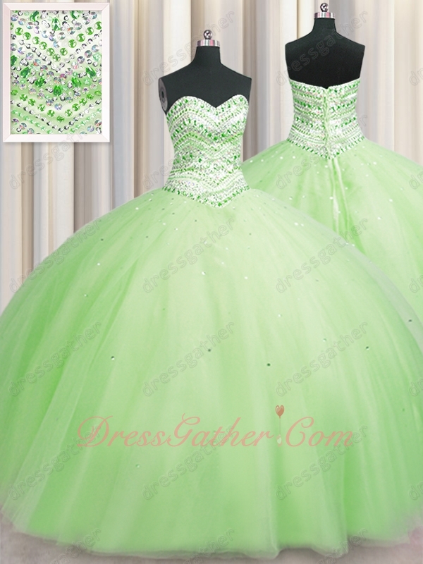 Picture of Real Products Lime Green Princess Puffy Quinceanera Ball Gown Crinoline - Click Image to Close